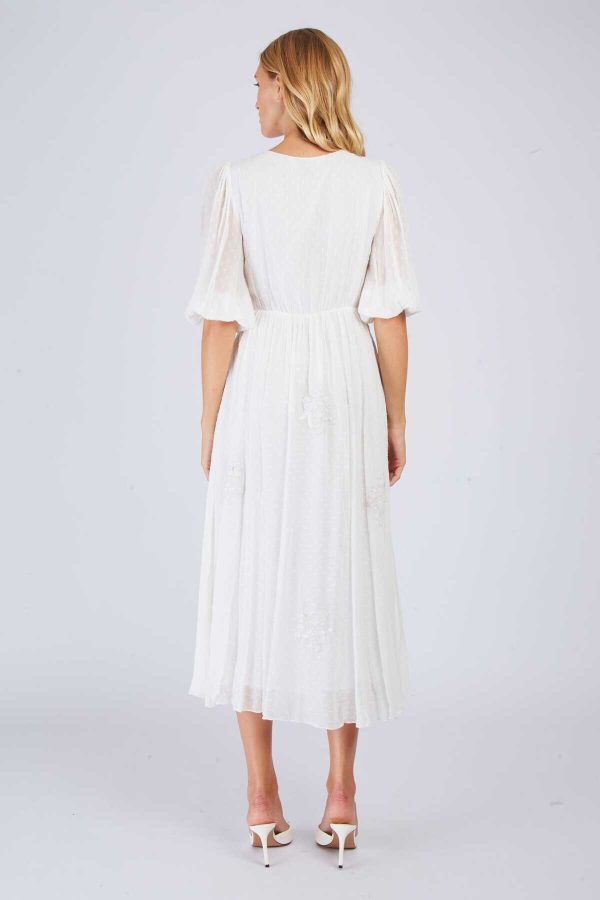 Robe longue brodée unie CAPUCINE - Image 4