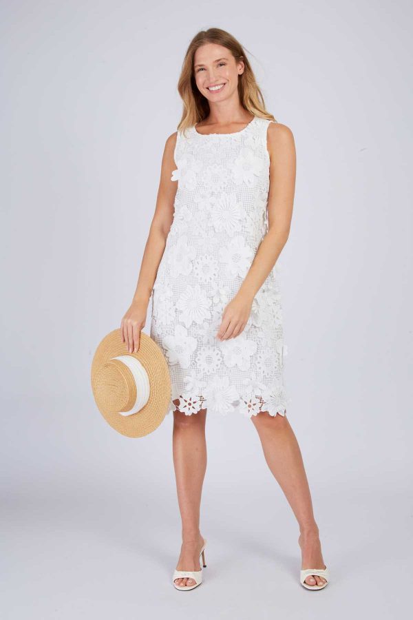 Robe unie en dentelle CARLINE