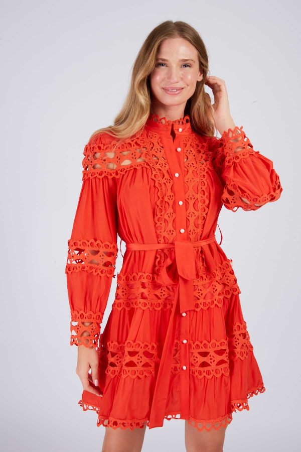 Robe courte en dentelle CASEY