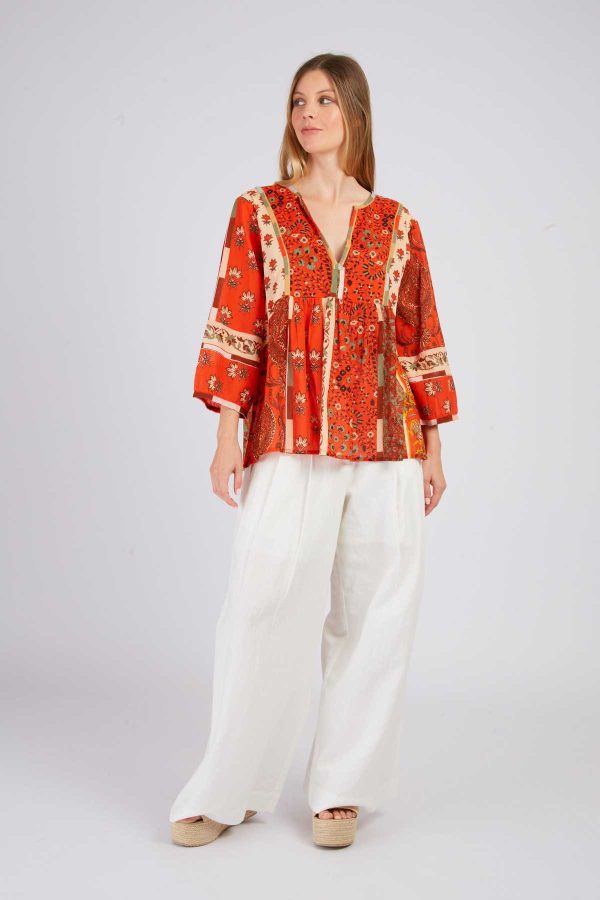 Blouse imprimée manches 3/4 LENNA
