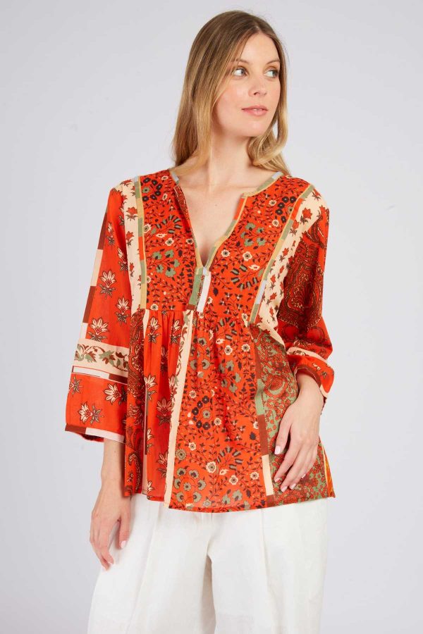 Blouse imprimée manches 3/4 LENNA - Image 2