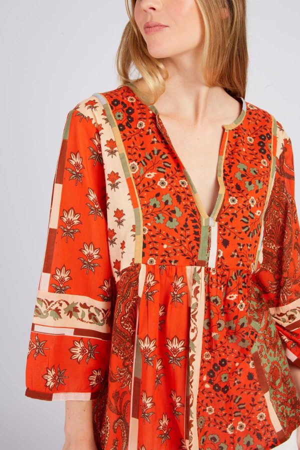 Blouse imprimée manches 3/4 LENNA - Image 3