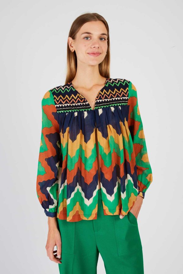 Blouse manches longues imprimée LILY - Image 2
