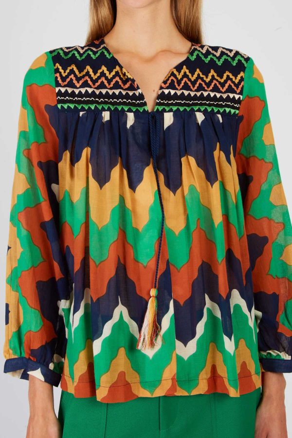 Blouse manches longues imprimée LILY - Image 3