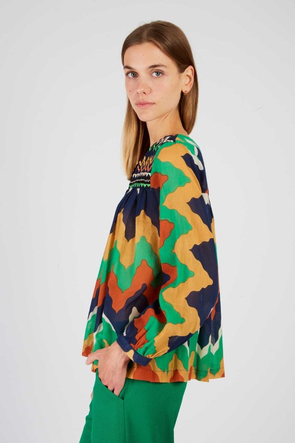 Blouse manches longues imprimée LILY - Image 4