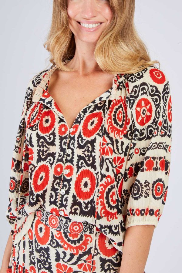 Blouse manches 3/4 imprimée LOURINE - Image 2