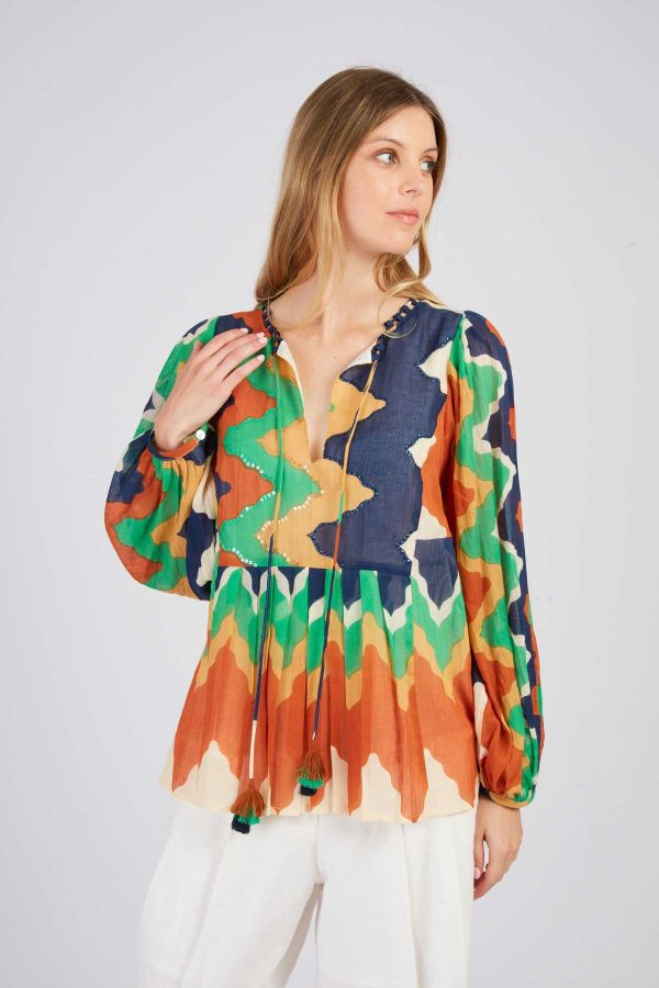Blouse imprimée maches longues LANZAROTE - Image 7