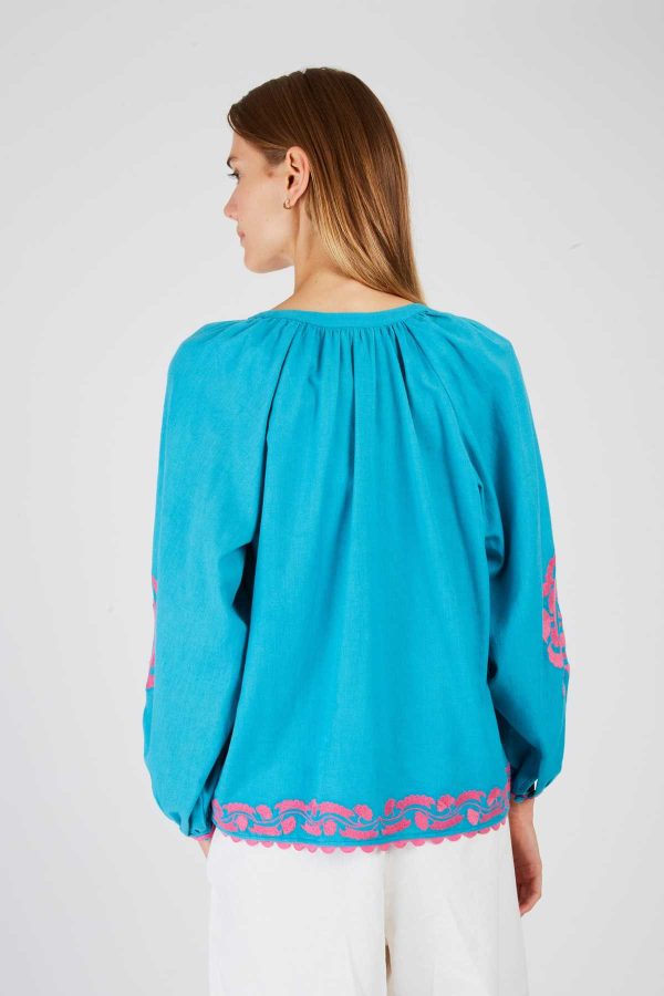 Blouse brodée manches longues BARBADES - Image 5