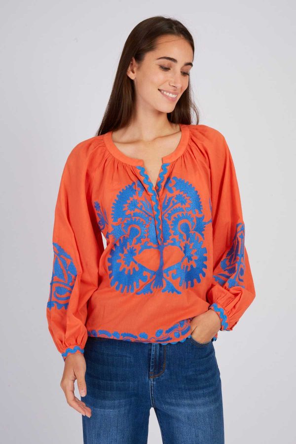Blouse brodée manches longues BARBADES - Image 7