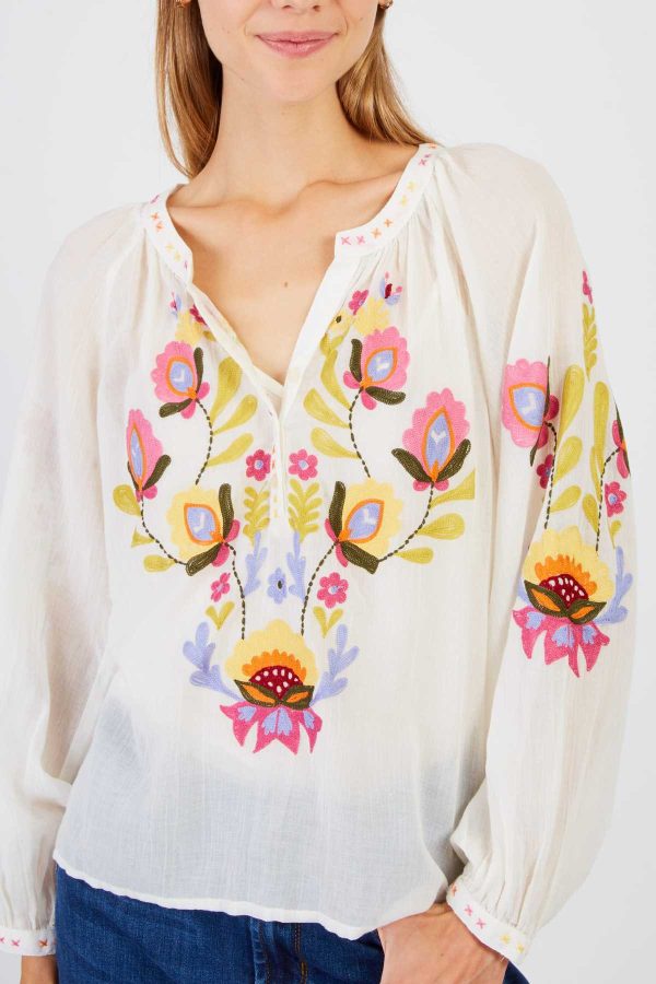 Blouse brodée manches longues BARBERINE - Image 3