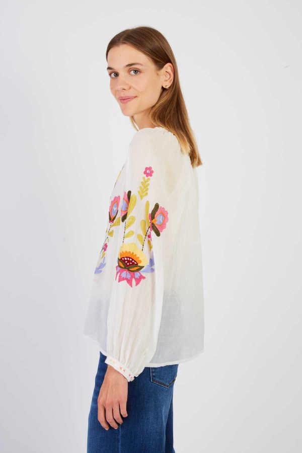 Blouse brodée manches longues BARBERINE - Image 4