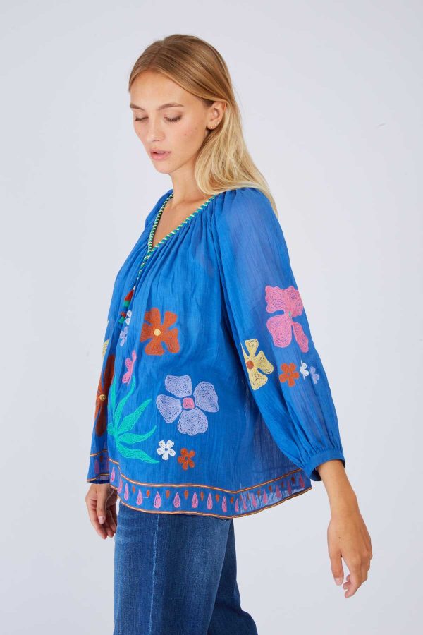 Blouse brodée manches 3/4 BEDFORD - Image 4