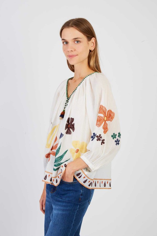 Blouse brodée manches 3/4 BEDFORD - Image 7