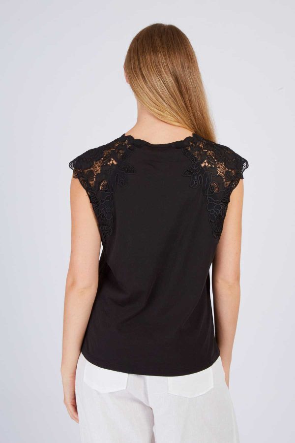 Tee shirt uni à dentelle ZEPHYR - Image 5