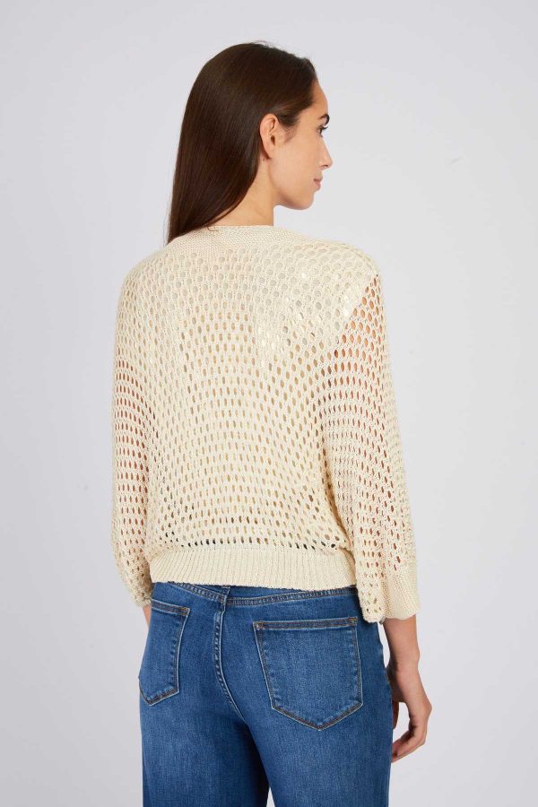 Gilet uni en maille ajourée FORTUNE - Image 6