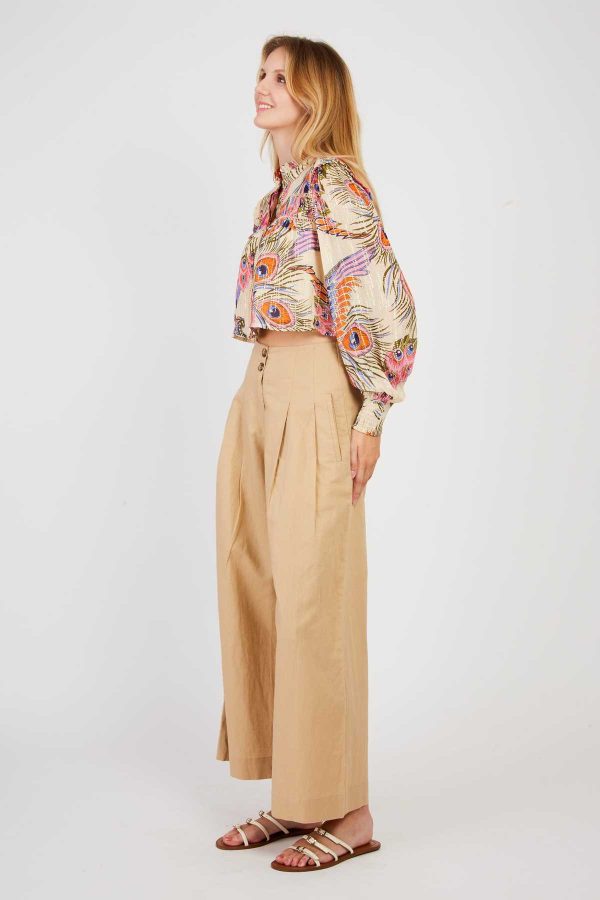 Pantalon large uni en lin DAISY - Image 3