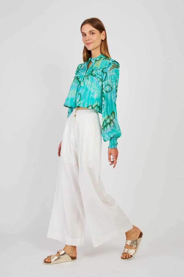 Pantalon large uni en lin DAISY - Image 6