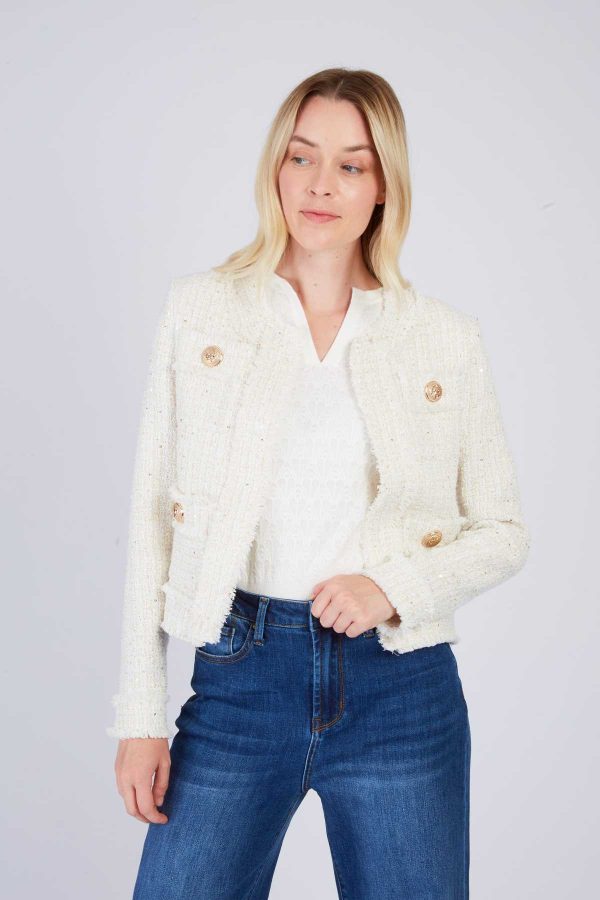 Veste en tweed unie JELLY - Image 2