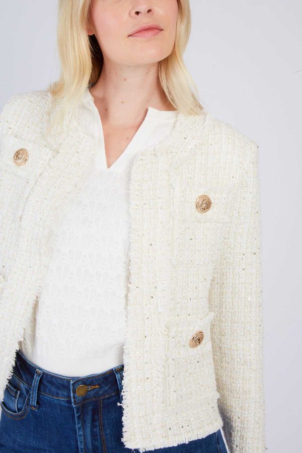 Veste en tweed unie JELLY - Image 3